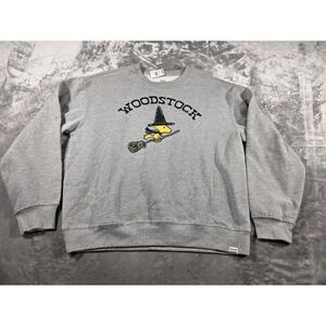 NWT Peanuts Woodstock Fleece Sweatshirt Womens Gray Small Halloween Witch